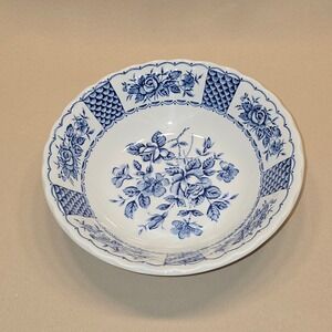 Myott Melody Ironstone Bowl Blue Floral England 6.25" Vintage Dish